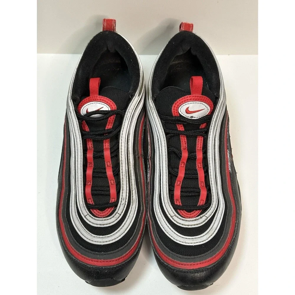 Nike Air Max 97 Black Red Silver‎ Men 8.5 Sneakers Shoes 921826-014